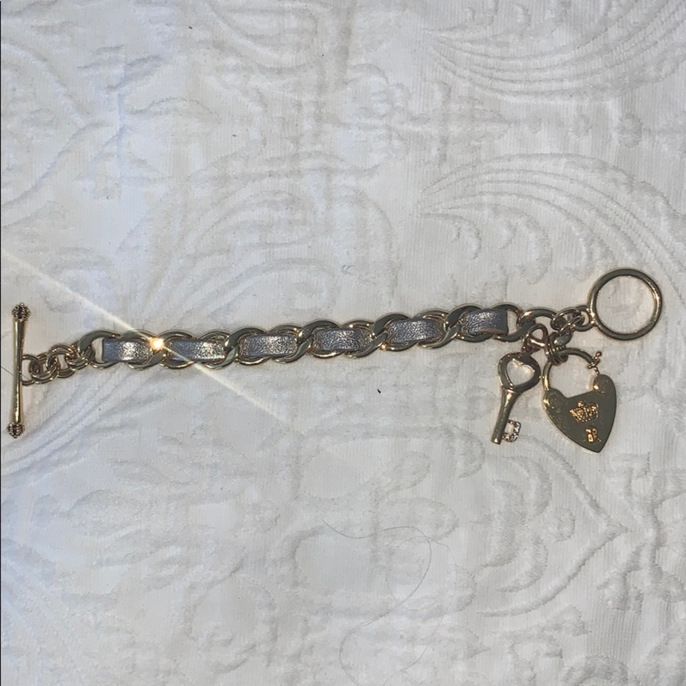 Juicy Couture Leather and Gold Link Bracelet